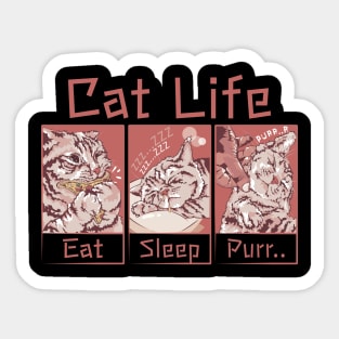 Eat Sleep Purr Cat Life Anime Sticker